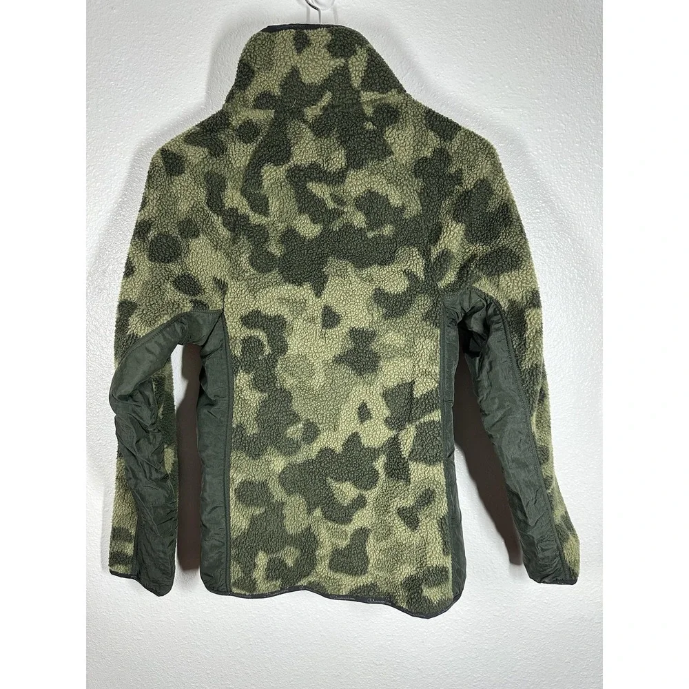 Champion Jacket Womens XS Green Camo Fleece Full‎ Zip Nylon Panels Warm Outdoor